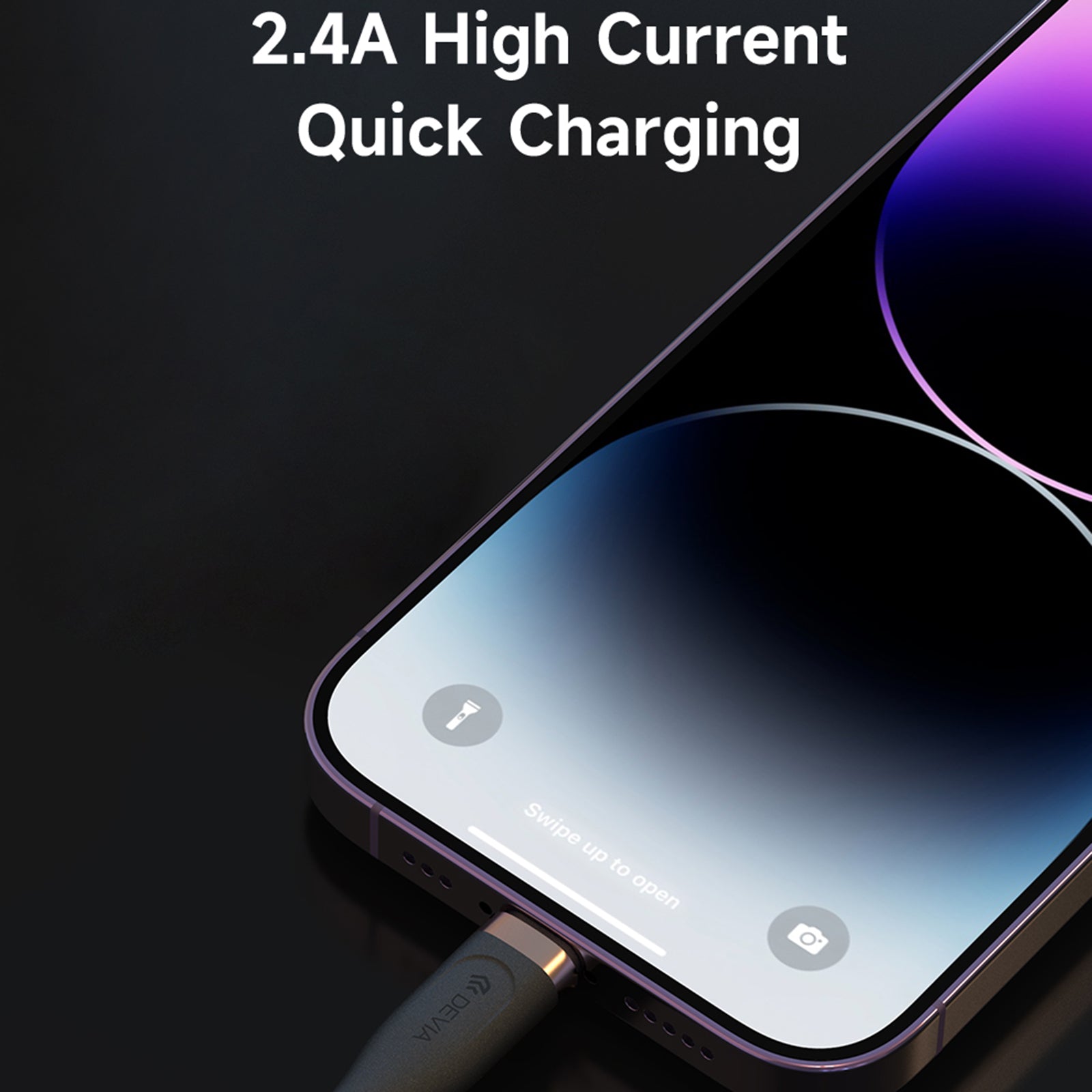 DEVIA Star Series EC417 1.5m USB-A to Lightning 2.4A Quick Charge Cable Data Sync Cord DEVIA Star Series EC417 1.5m USB-A to Lightning 2.4A Quick Charge Cable Data Sync Cord